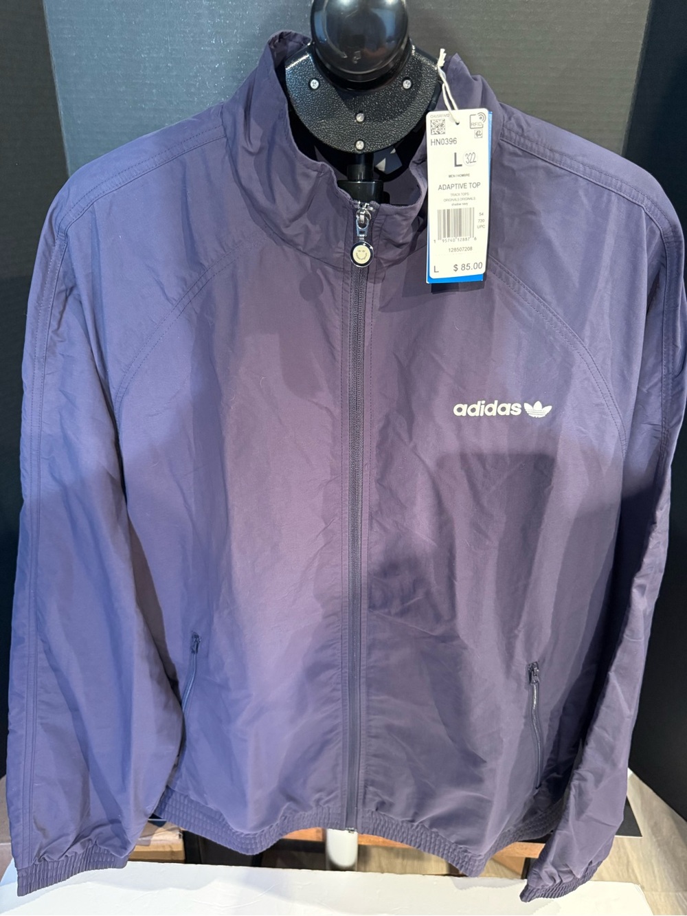 adidas Men's Navy Adaptive Lightweight Track Jacket size L